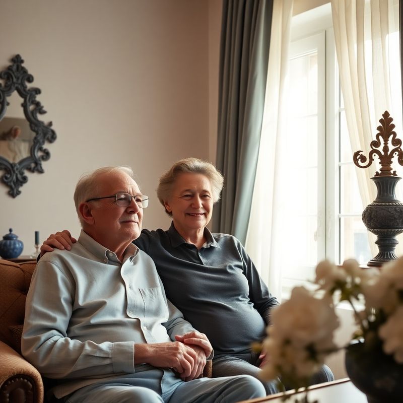 Pár v šedesátých letech v prosvětleném bytě s ranním světlem